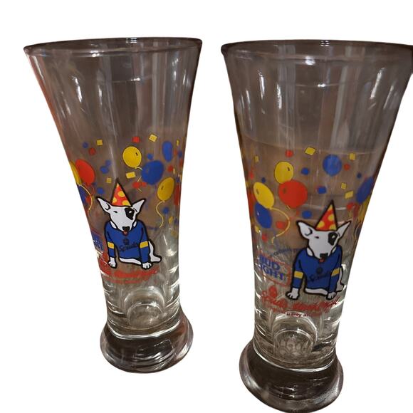 Vintage Bud Light Spuds Mackenzie Original Party Animal Pilsner Glasses Set 1987 - Picture 1 of 8